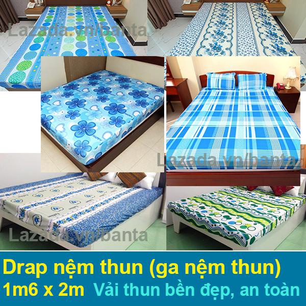 Drap nệm thun lạnh ( ga nệm, ga giường bao nệm thun lạnh) 1m6 x 2m VN1M6 (Giao màu ngẫu nhiên)