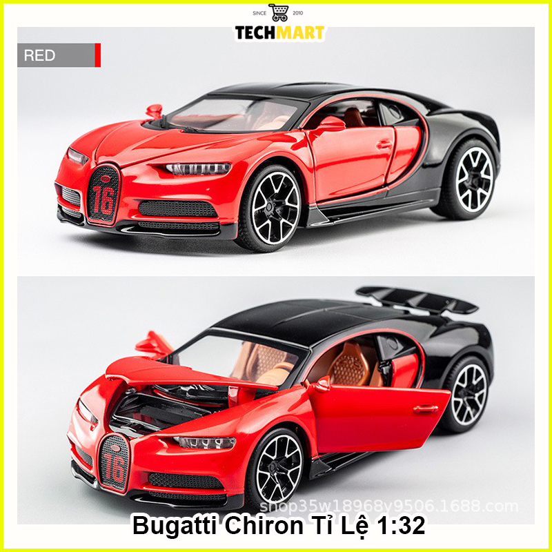 Xe mô hình trưng bày Bugatti Chiron chính hãng Miniauto tỉ lệ 1:32, đế trưng bày sang chảnh
