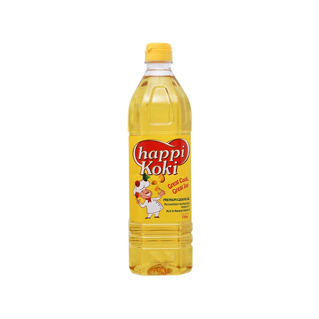 ☾✣❂  [ CÓ BÁN THÙNG ] Dầu ăn cao cấp Happy Koki chai 1 lít