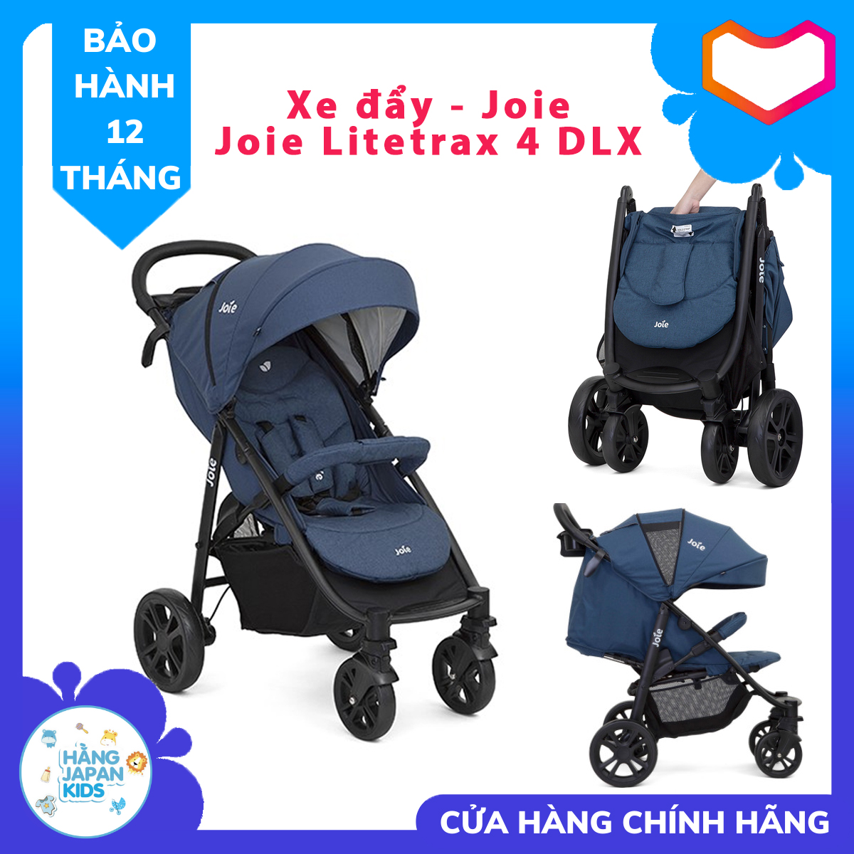 Xe đẩy 2 chiều cao cấp cho bé joie litetrax 4 dlx - chính hãng - bảo hành 2 năm