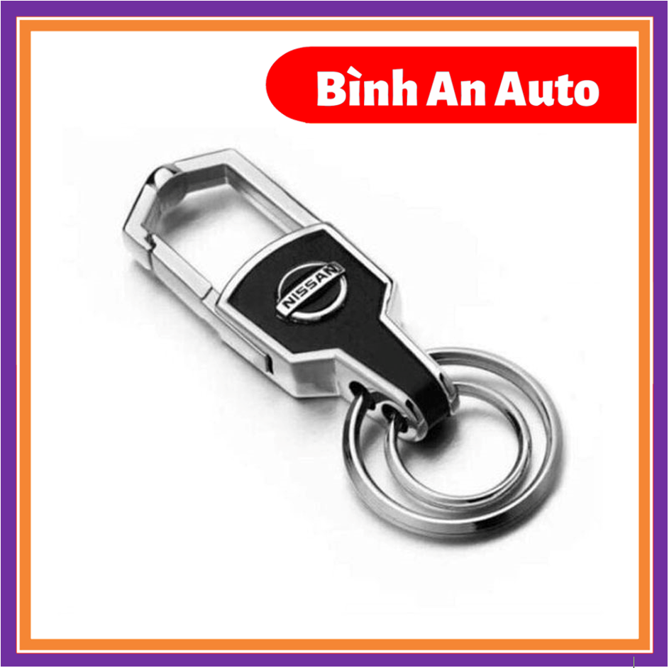 Móc chìa khóa ô tô da cao cấp logo hãng Nissan