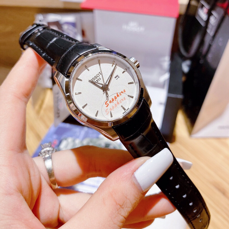 Đồng hồ nữ dây da ti$$ott ts003 size 32mm đồng hồ nữ mặt tròn chống nước đồng hồ nữ cao cấp