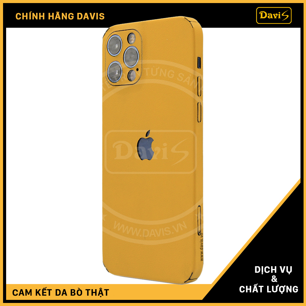 Dán da full viền iphone 12 Pro, làm từ da thật cao cấp - Chính hãng Davis