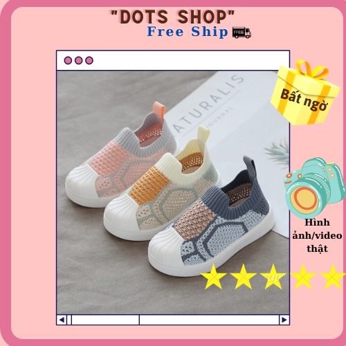 Giày Cổ Chun Cho Bé Gái Bé Trai Trẻ Em 1 - 3 Tuổi Tập Đi Siêu Mềm Phong Cách Hàn Quốc Dots Shop
