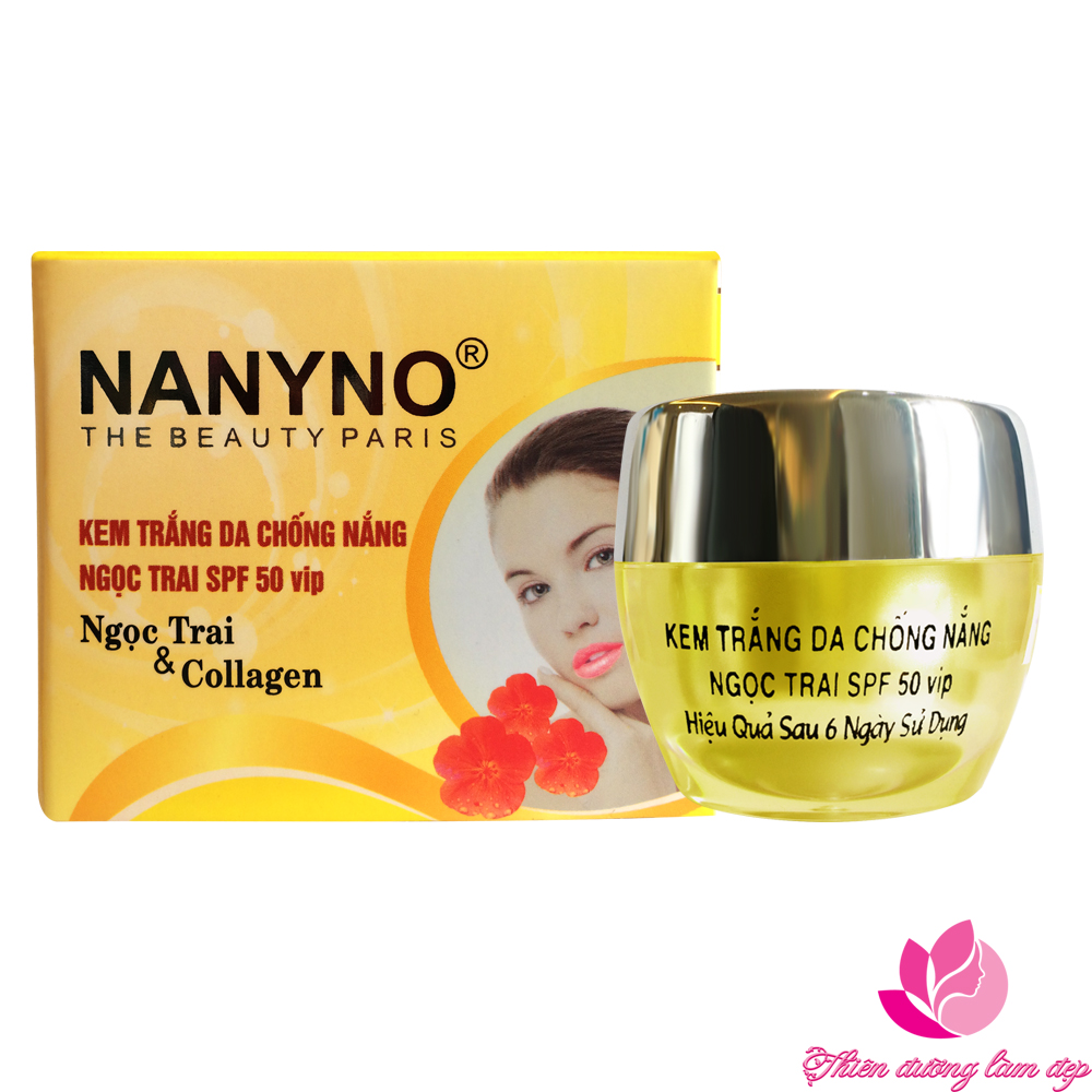 Kem dưỡng trắng da Chống nắng Ngọc Trai SPF 50 Vip Ngọc Trai và Collagen NANYNO - 22g