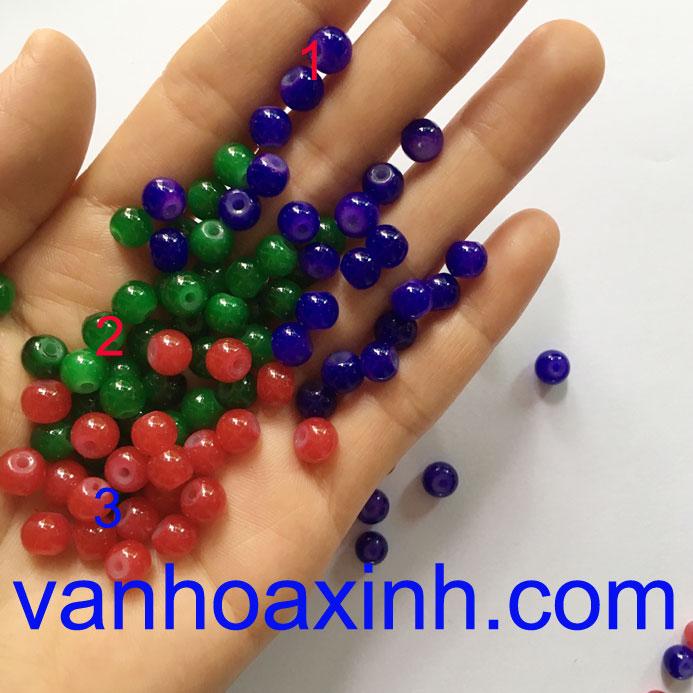 Hạt đá màu bóng 6-8mm rs115a