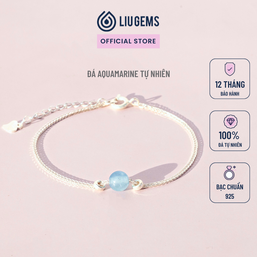 Vòng Tay Bạc Nữ Liugems Kết Hợp Hạt Đá Phong Thuỷ Handmade Mix Charm Bi Mini Size Nhỏ Tinh Tế