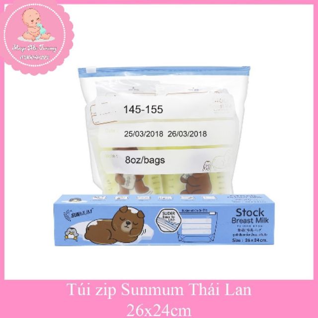 Túi zip bảo quản Sunmum Thái Lan