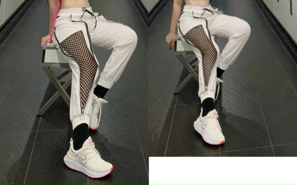 Quần thể thao chất gió phối lưới