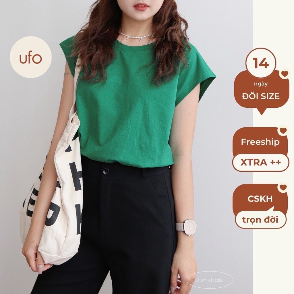 Áo thun cotton cổ tròn tay hến - Sleeve-less Top - by ufo.thebasic