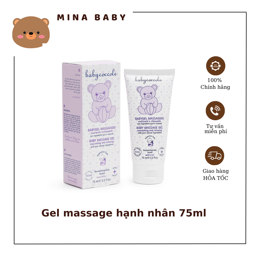 Gel massage cho bé Babycoccole 0M+ chiết xuất hạnh nhân 75ml