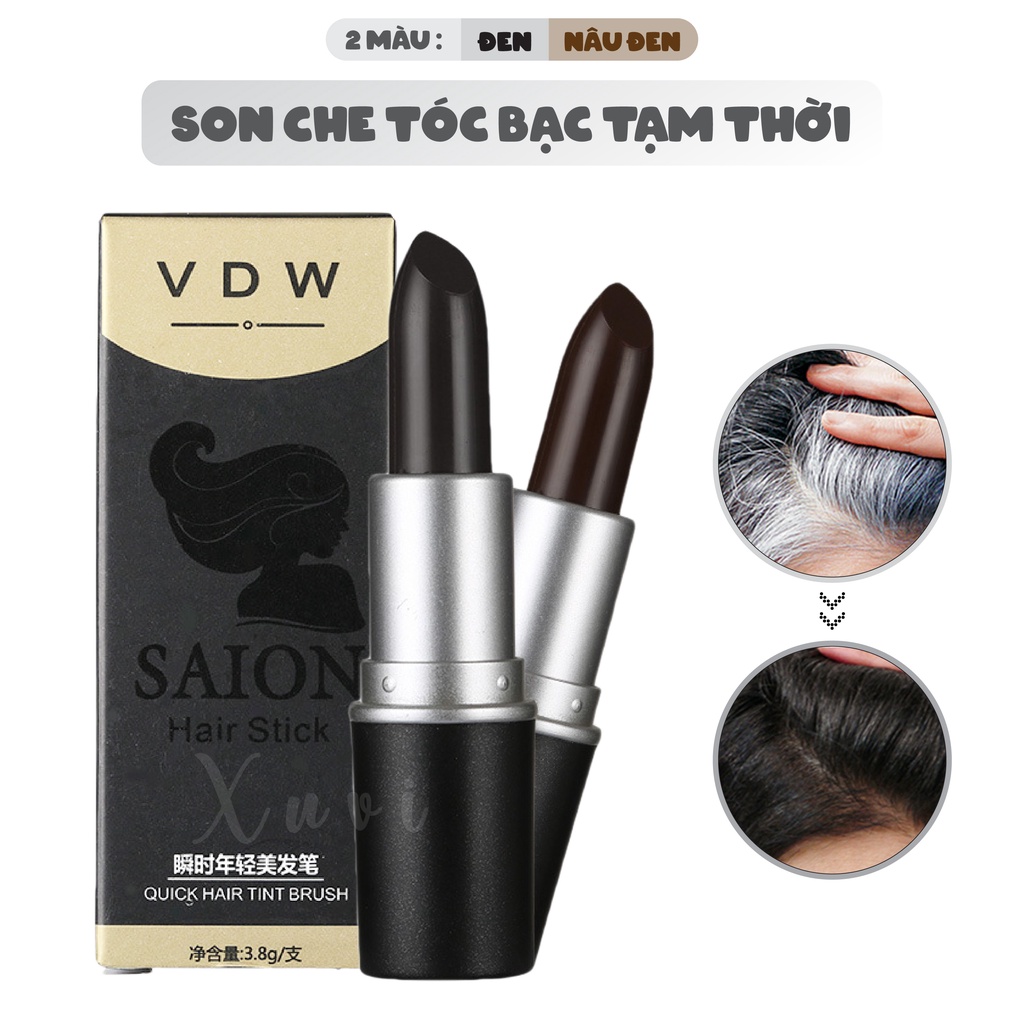 Son phủ tóc bạc vdw saion son nhuộm tóc bạc tiện dụng size nhỏ 3.8g
