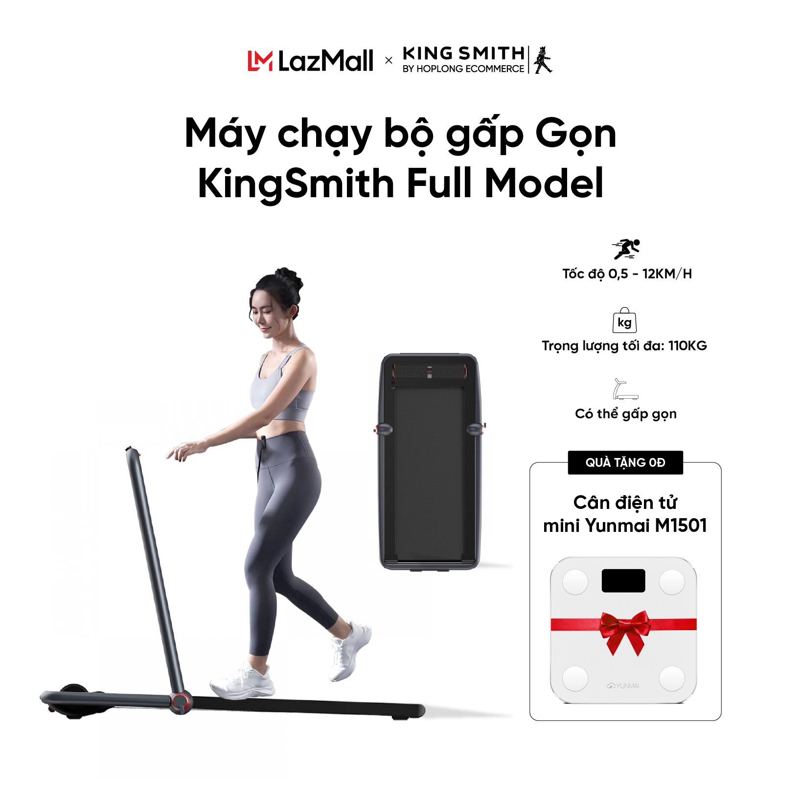 Year end sale 2429.12 Máy chạy bộ gấp gọn Kingsmith R2/ Kingsmith K12/ Kingsmith X21 / Kingsmith C2 Máy chạy Kingsmith Gấp gọn tiện lợi Kết nối app Điều khiển thông minh Miễn phí VC