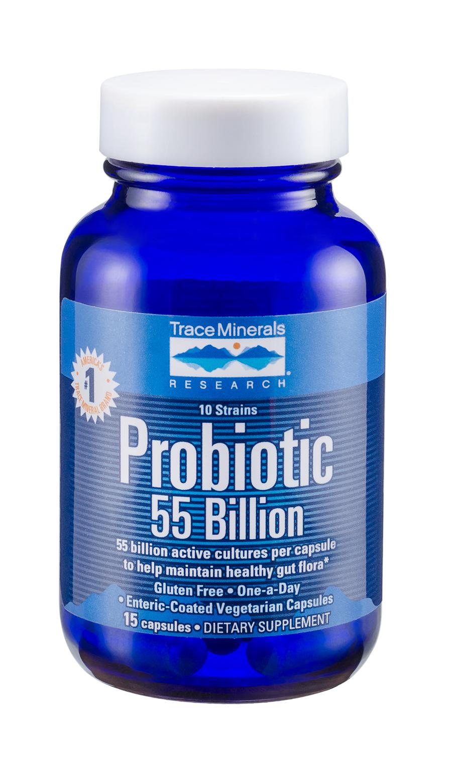 Men vi sinh người lớn Probiotic 55 Billion (15 viên) - Trace Minerals