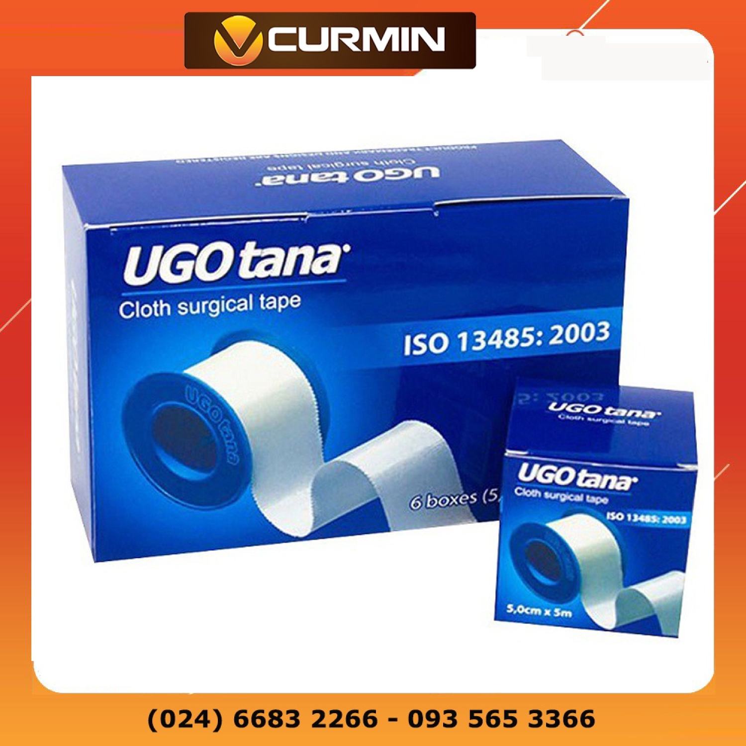 1 hộp 6 cuộn băng dính cuộn vải lụa y tế ugotana kích thước 5cm x 5m