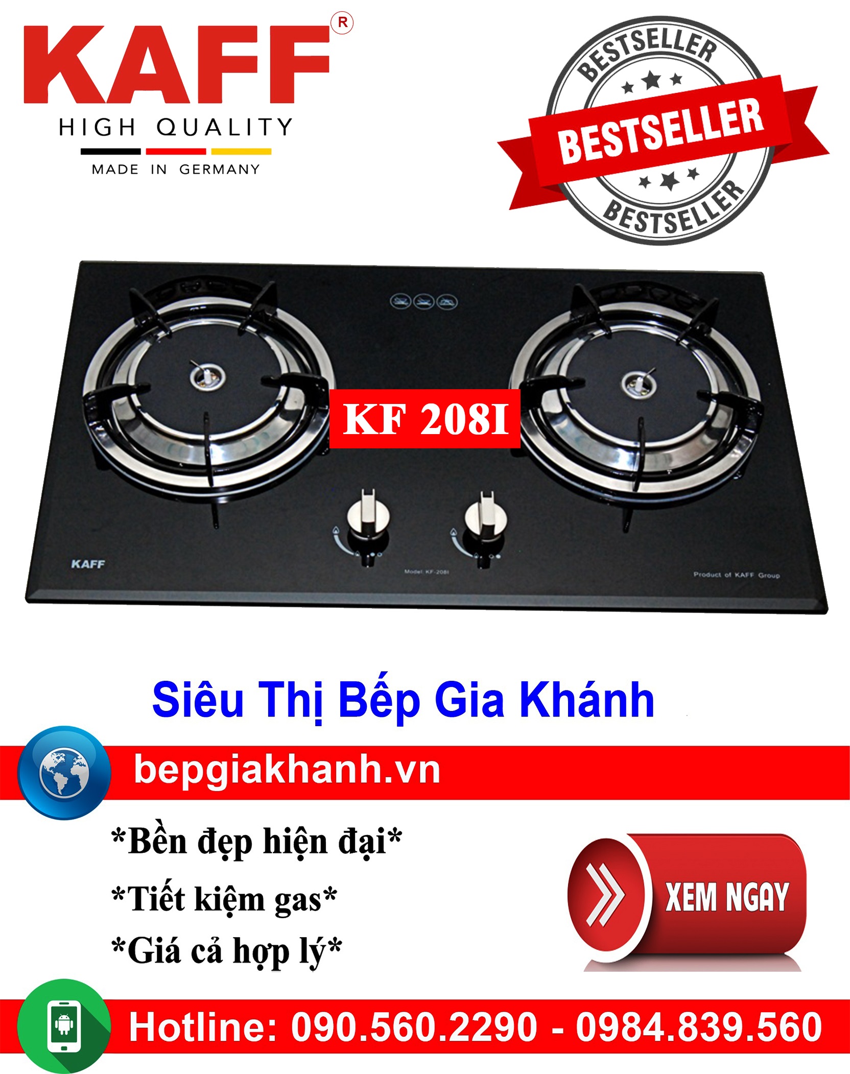 [HCM]Bếp gas âm hồng ngoại Kaff KF 208I bếp gas bếp gas đôi bếp gas đơn bếp gas âm bếp ga bếp ga đôi bếp ga đơn bếp ga âm bep ga bep gas