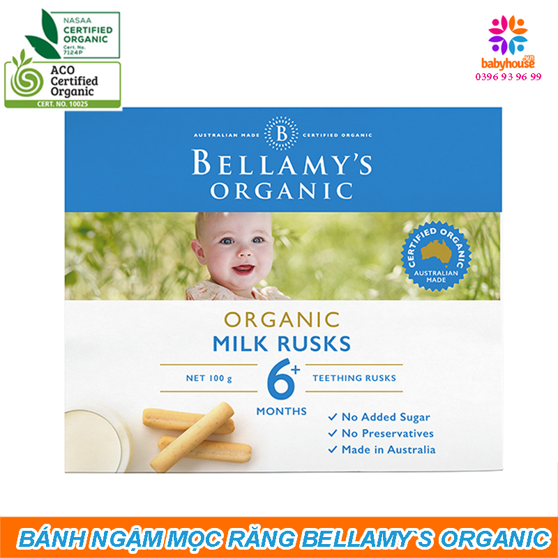 Bánh ngậm dinh dưỡng Bellamy`s Organic hữu cơ dành cho bé mọc răng