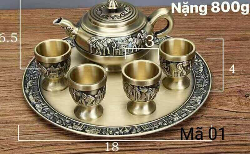Bộ Ấm Chén Bằng Đồng Cao Cấp