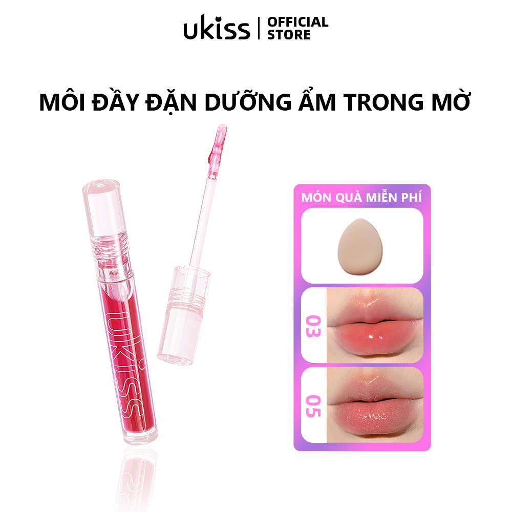 UKISS Dầu thoa môi dưỡng ẩm Son dưỡng môi Son bóng sửa chữa Son môi nuôi dưỡng giảm nếp nhăn