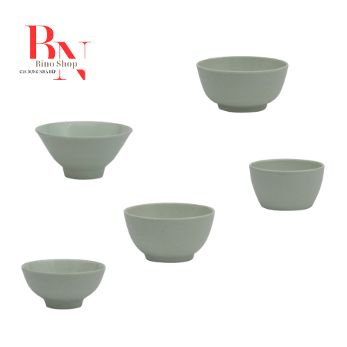 Chén Nhựa Melamine Vân Đá Cát Xanh Nhiều Size