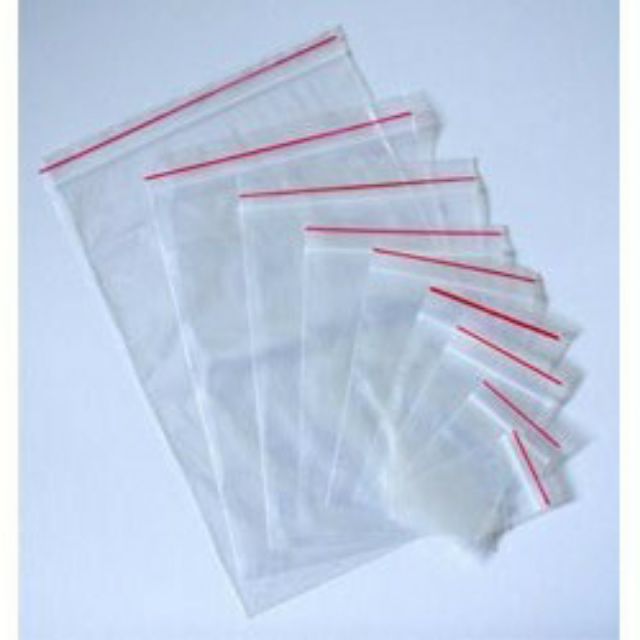 Túi zipper chỉ đỏ nhiều size lựa chọn