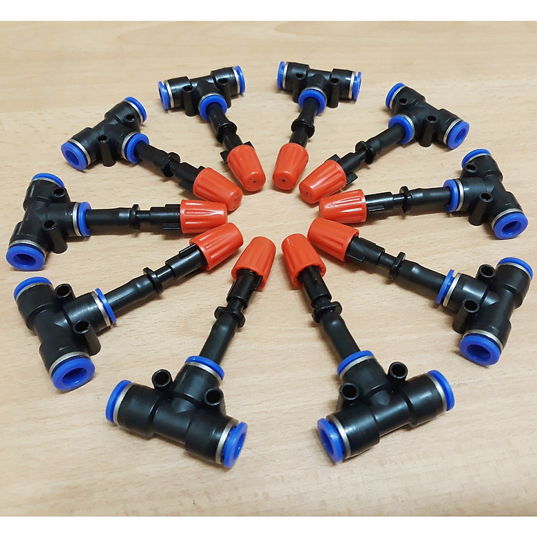 10 béc phun sương đơn nối ống hơi 8mm Hãng sản xuất: Trung Quốc Béc có thể điều chỉnh được