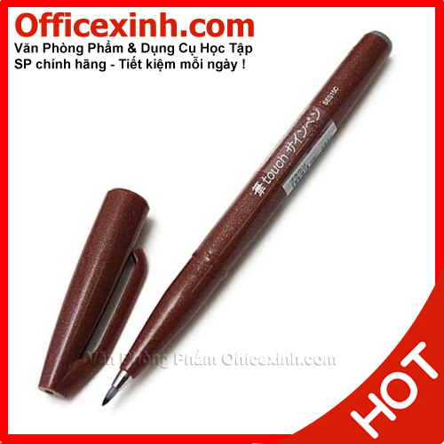 Bút lông pentel ses15c-e nâu - nhật bản