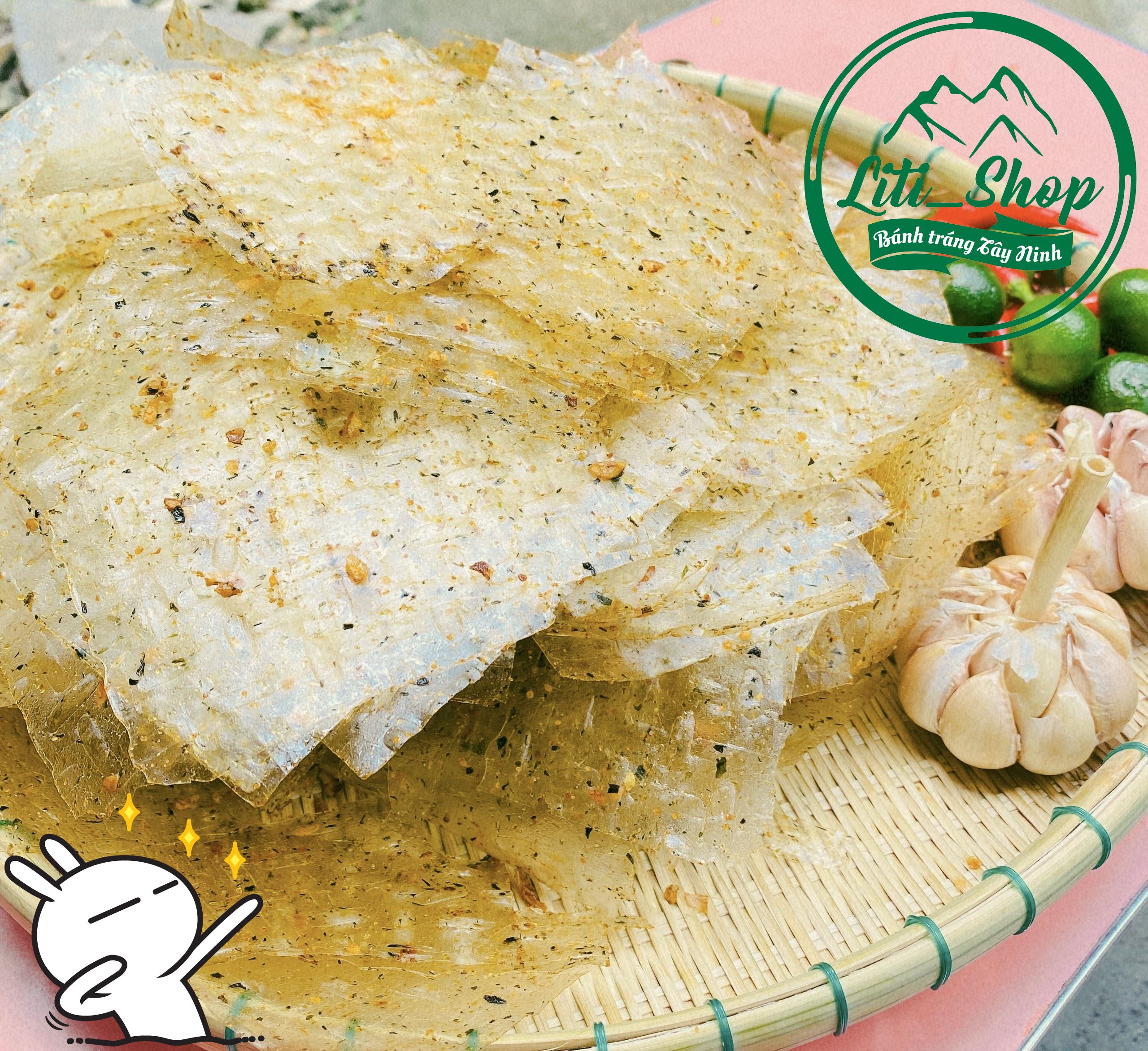 Bánh tráng Vuông trộn Rong biển 500Gr