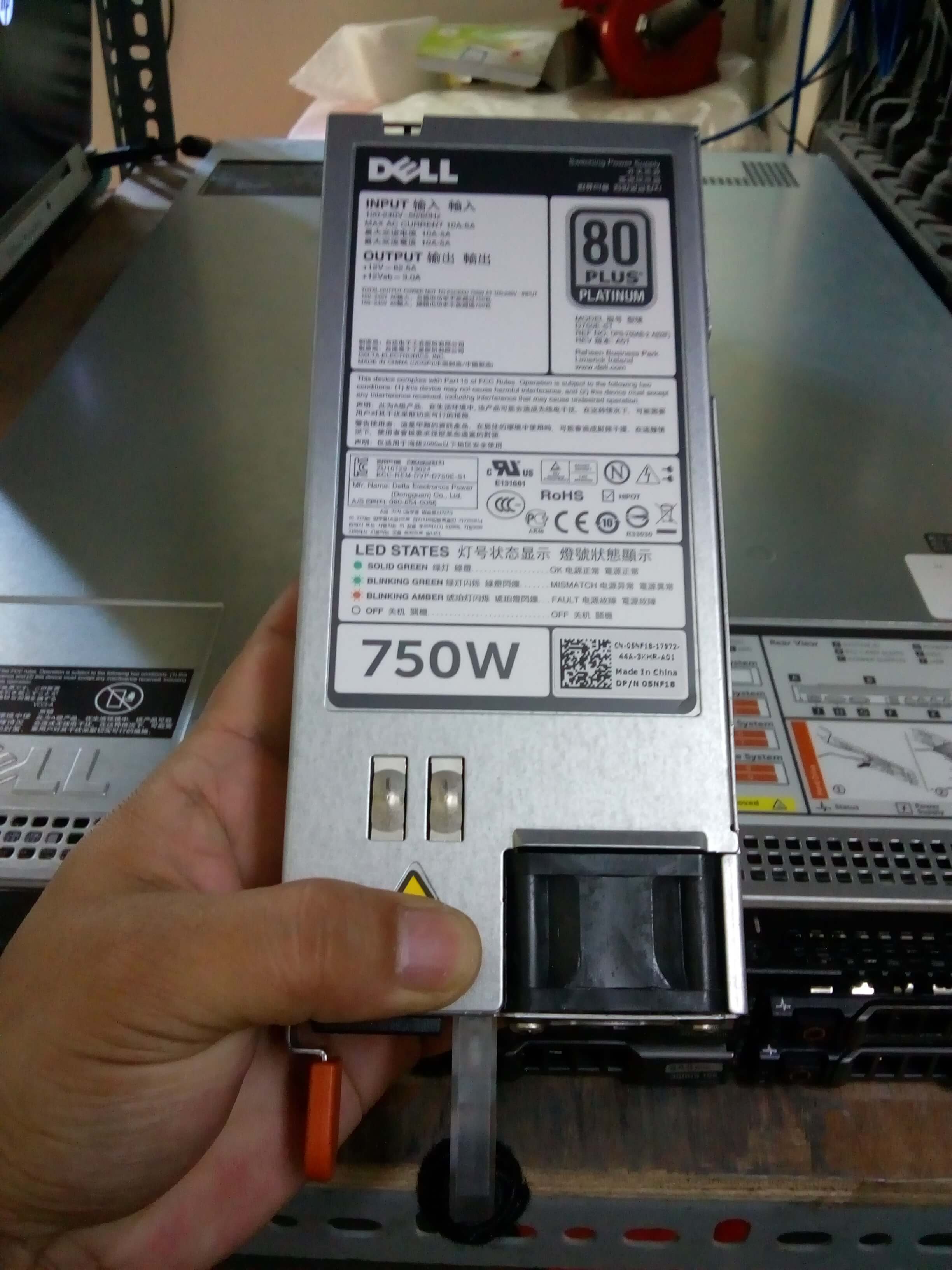 Nguồn Máy chủ DELL PowerEdge R520 T620 R620 R720 R720xd 495W 750W Chuẩn 80+ plus platium