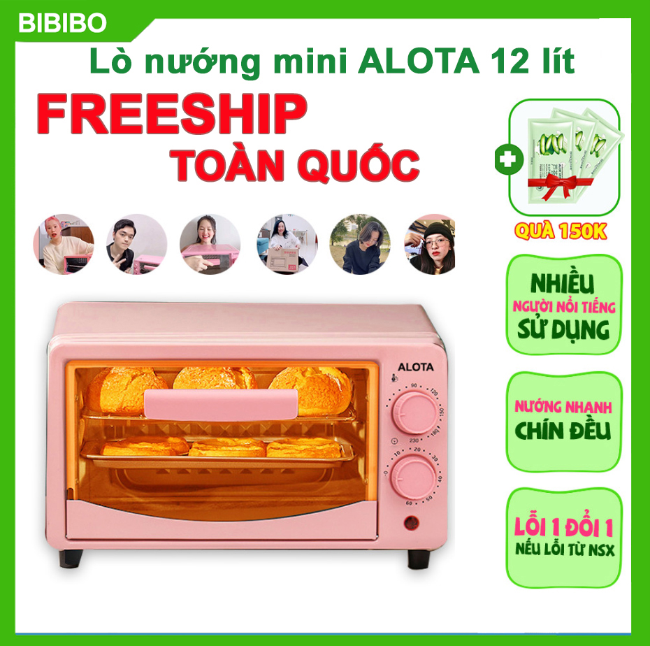 Lò nướng mini ALOTA L07 đa chức năng, dung tích 12L, công nghệ nướng 3D, tản nhiệt nhanh, lò nướng điện đa năng - Shop BIBIBO