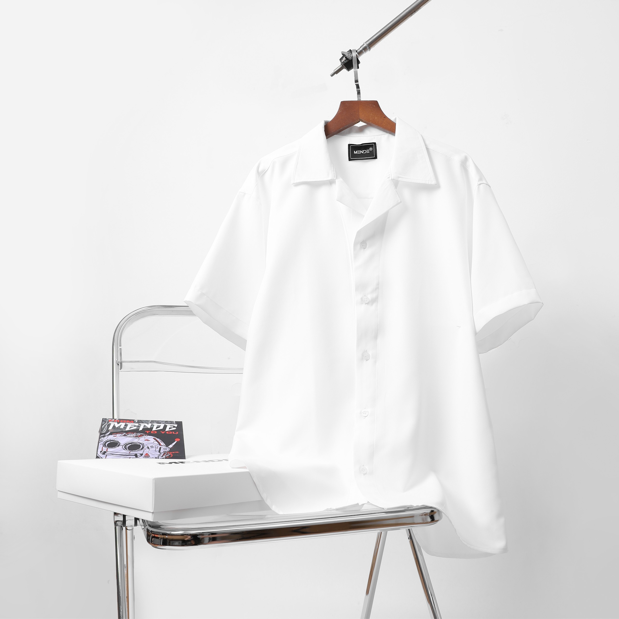 Mende - original shirt trắng - áo sơ-mi nam tay ngắn