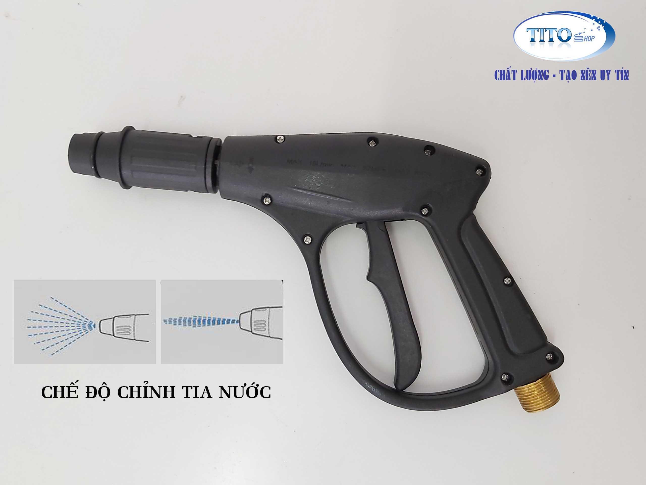 Súng rửa xe - Súng xịt rửa áp lực cao, ren ngoài 22mm - súng zukui