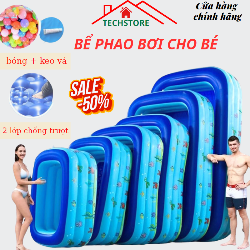[TẶNG BƠM+BÓNG+BỘ VÁ] HỒ BƠI cho bé 3 tầng loại 3M, 2M6, 2m1 và 1m8,1M5, bể bơi CHO BÉ tặng kèm bơm điện, bể bơi phao trẻ em với người lớn, Bể Phao Bơi 3 Tầng Cao Cấp 2022 - Đáy chống trượt dày dặn, thành cao, gấp gọn