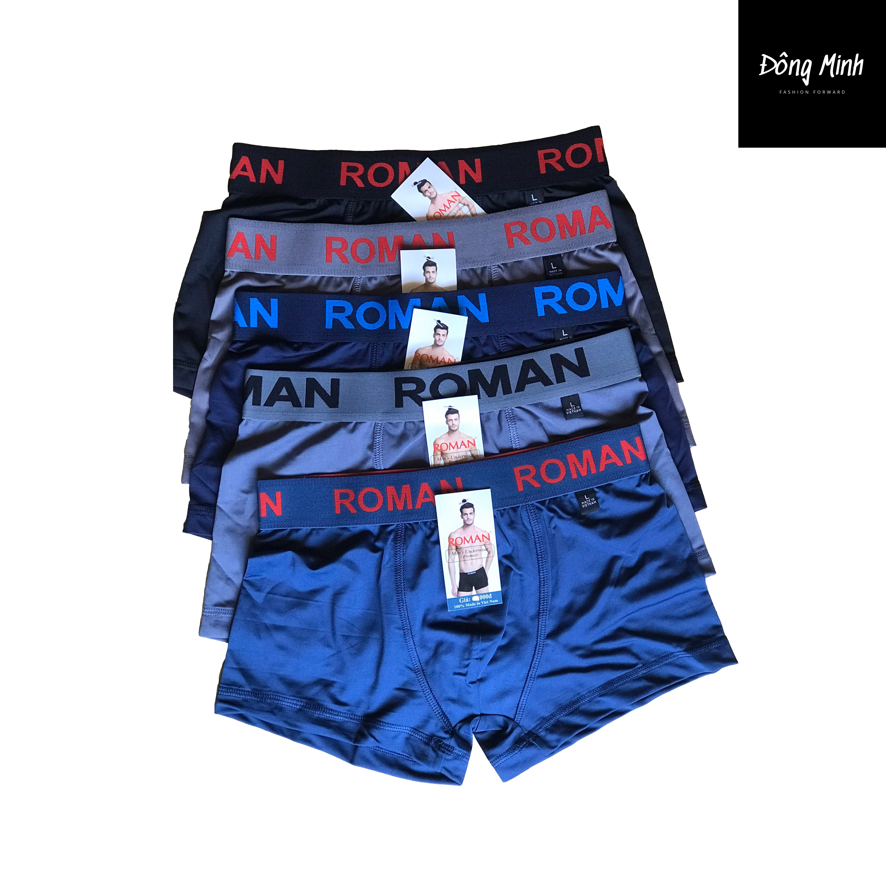 Combo 5 Quần Lót Nam 5 Màu, chất liệu thun lạnh cực mát, dạng đùi boxer, bảng lưng thun 4cm.