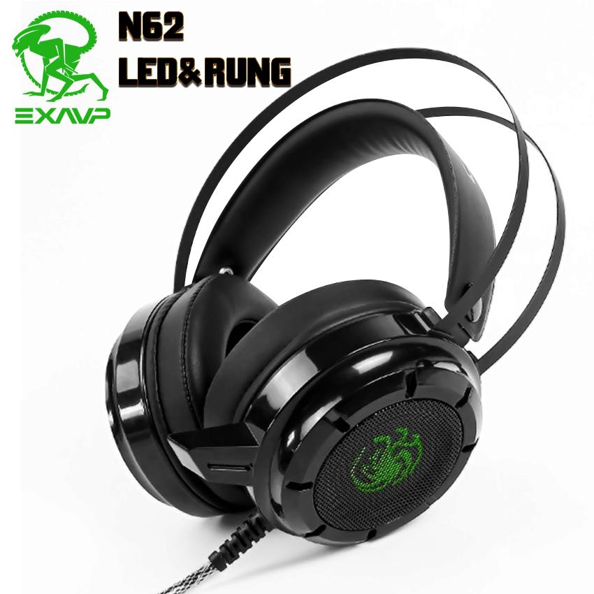 Tai nghe chơi game exavp n62 đèn led đổi màu + rung