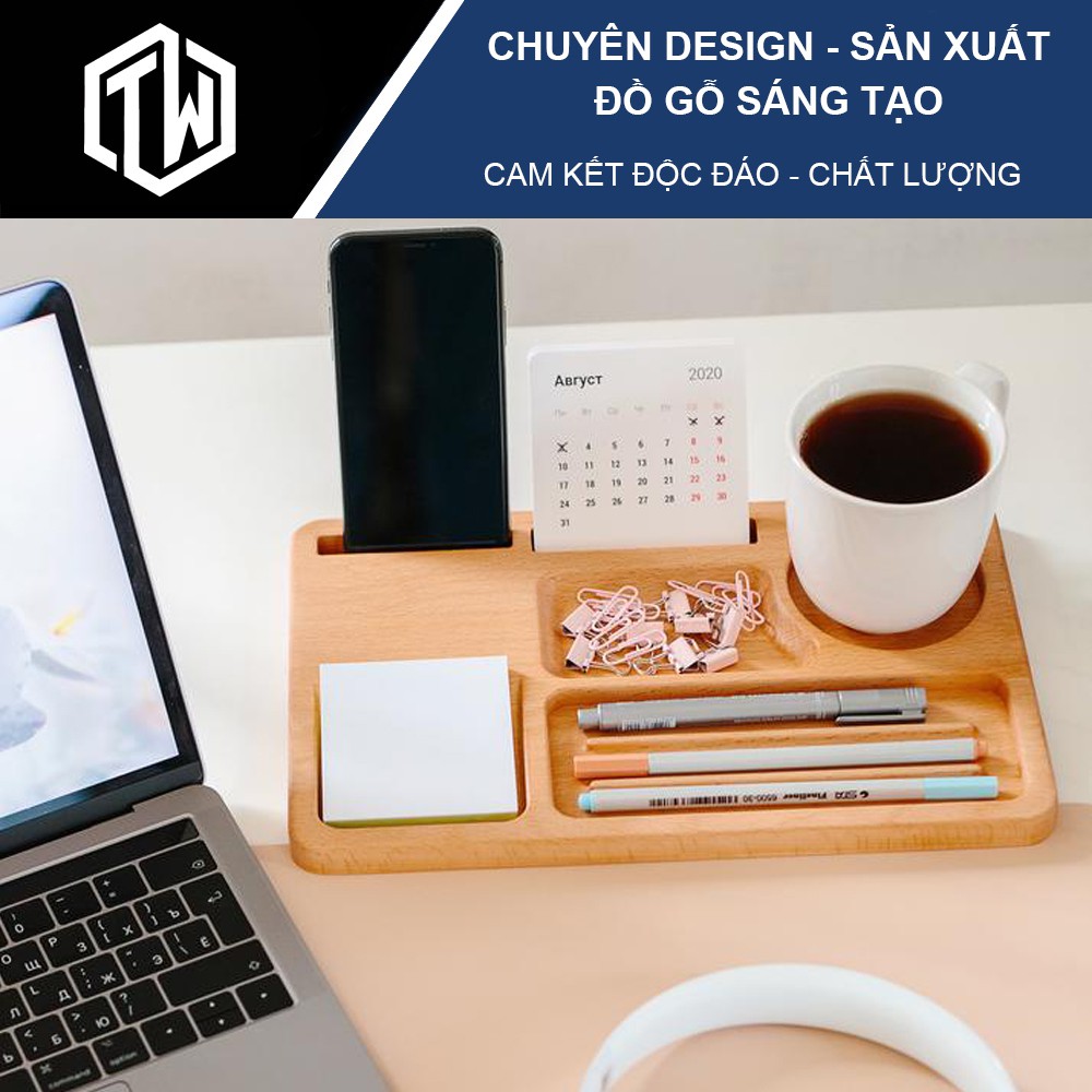 Kệ gỗ đa năng TiTi Wood TWD01 đựng đồ phụ kiện văn phòng thông minh