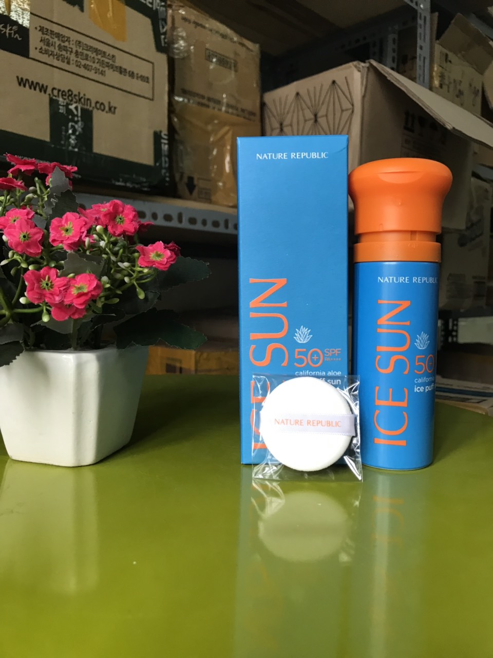 Kem chống nắng ice sun xanh 50 + SPF