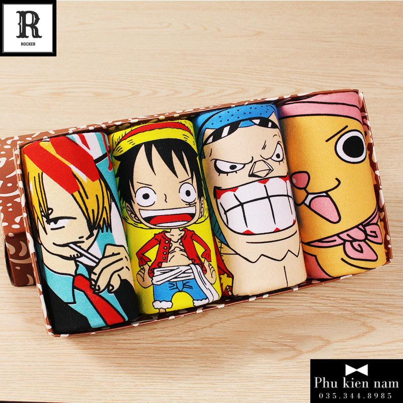 [Combo] Hộp 4 Quần Lót Nam Boxer - Quần Sịp Boxer HOẠT HÌNH One Piece S001.26