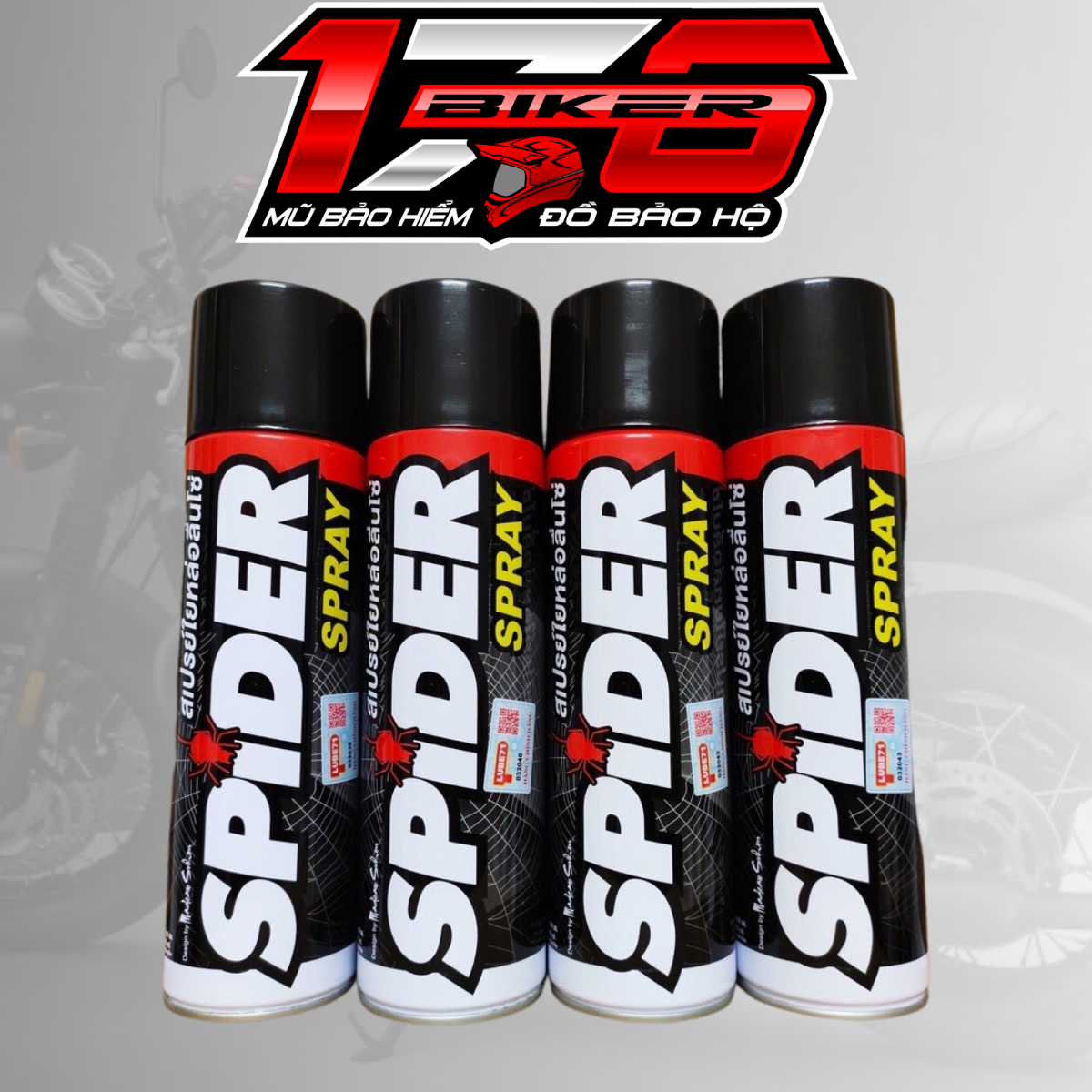 Xịt dưỡng sên xe máy Spider không văng 600ML - Made in Thailad - BIKER 176 - Mũ bảo hiểm & Dầu nhớt Vũng Tàu