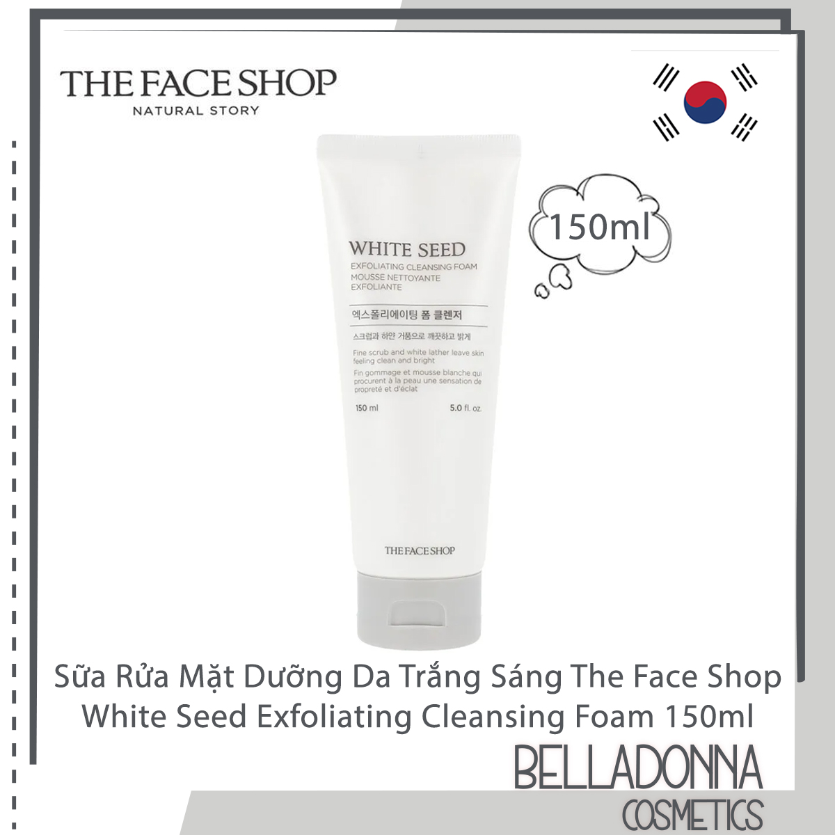 Sữa Rửa Mặt Dưỡng Da Trắng Sáng The Face Shop White Seed Exfoliating Cleansing Foam 150ml