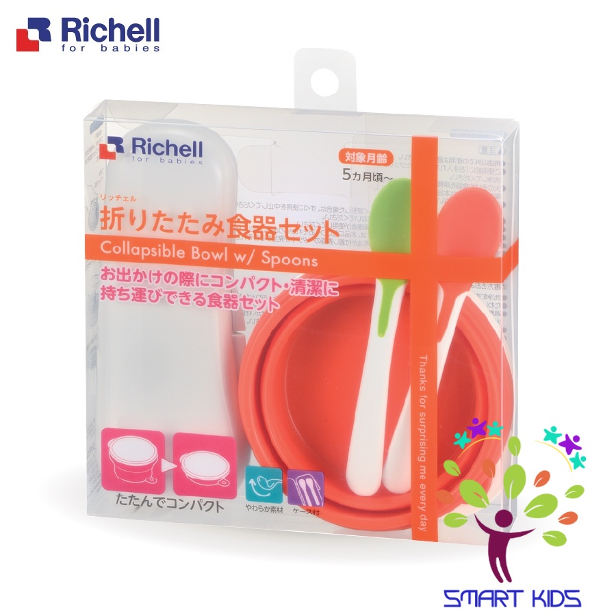 Chén ăn dặm gấp gọn kèm muỗng richell
