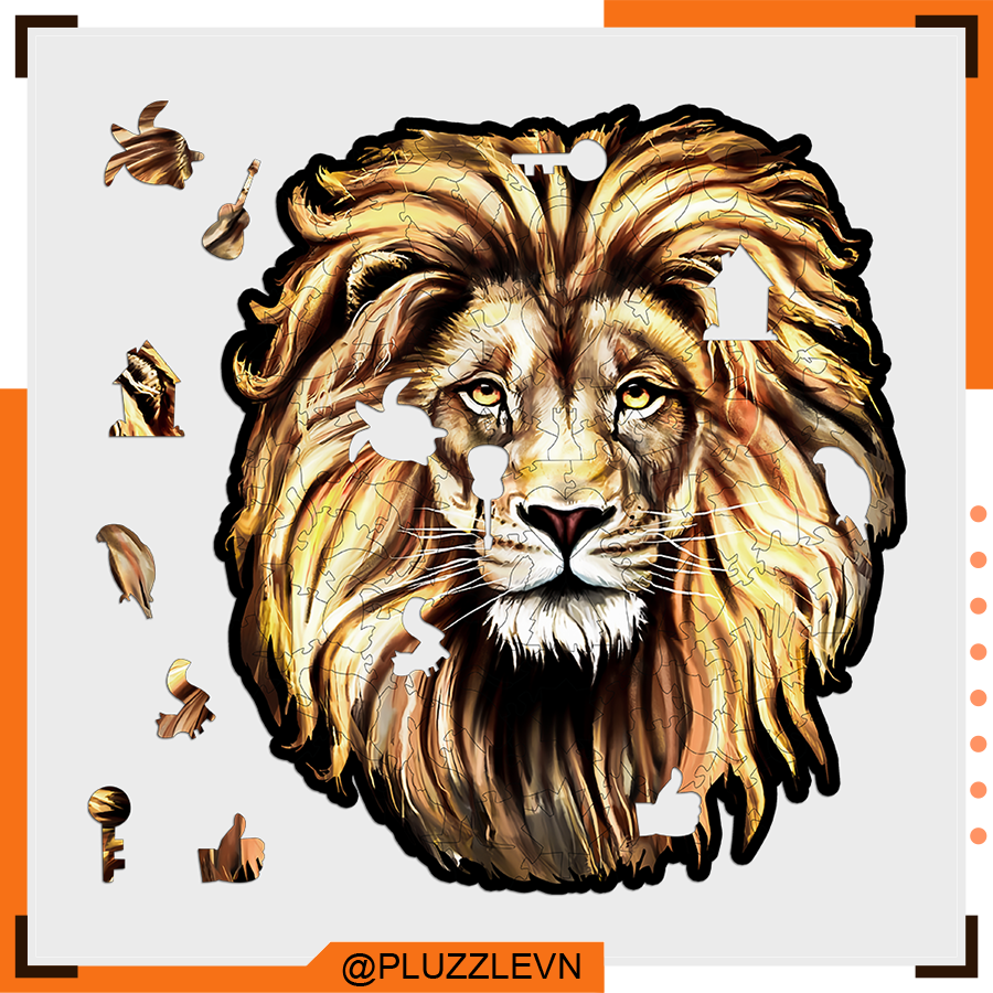 Puzzle bộ xếp hình gỗ bởi pluzzle - hình con sư tử – pz028