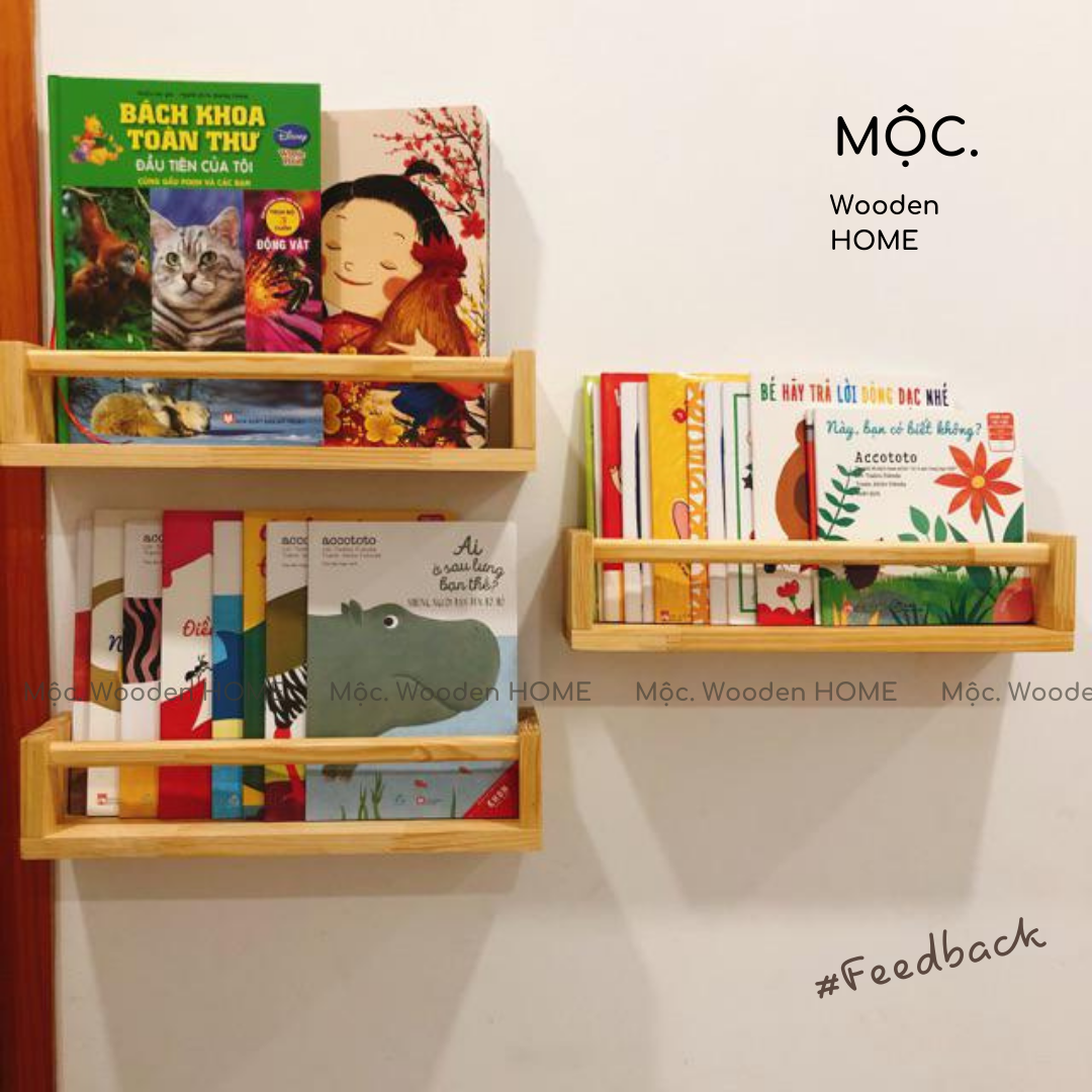 Kệ gỗ để sách đa năng chữ u / kệ trang trí tường gỗ thông - mộc. wooden decor
