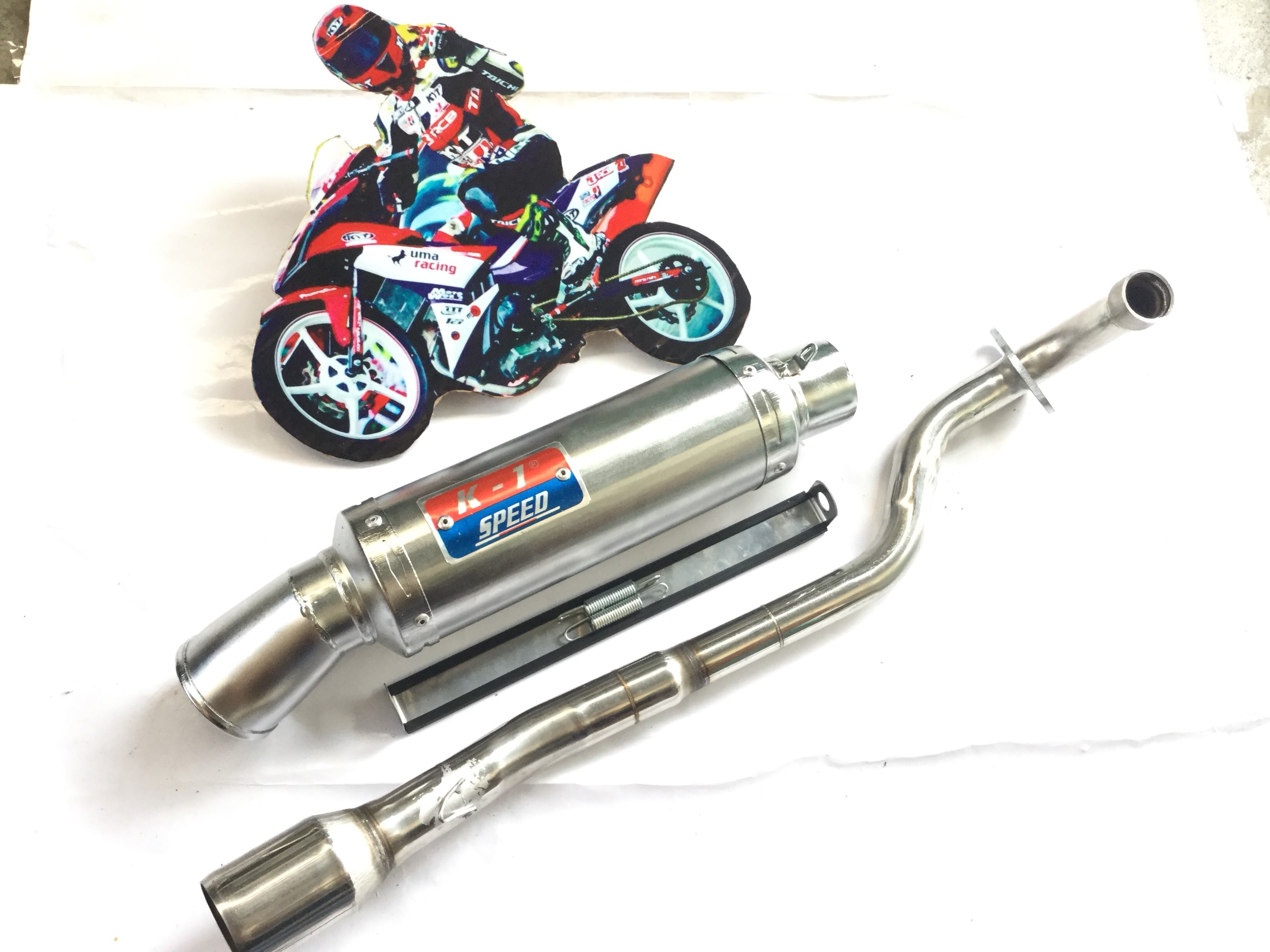 Pô độ k1 trắng - Cổ Pô Lắp Wave 110 Nhật - RSX + Wave Black + Wave 2019