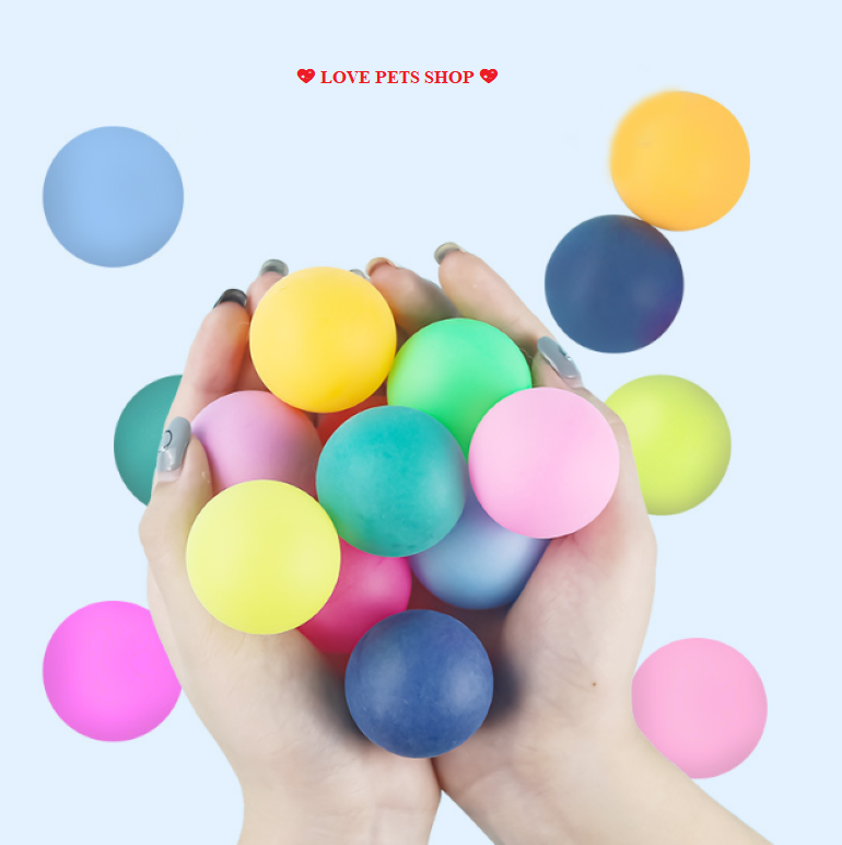 Đồ chơi banh nhựa cho Chó Mèo nhiều màu sắc vui nhộn 4cm - Love Pets Shop