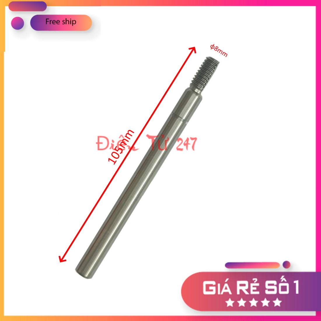 Trục quạt trục 8mm dài 105mm