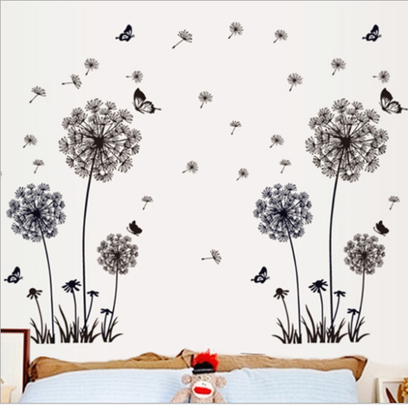 Decal dán tường: Combo bồ công anh trong gió