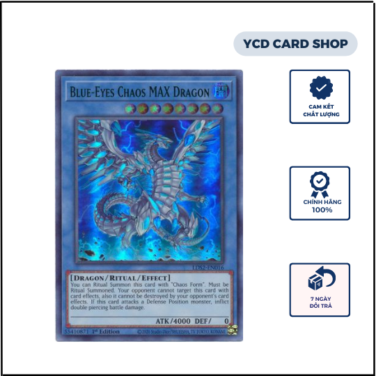 Thẻ bài Yugioh chính hãng Blue-eyes Chaos max -Ultra Rare