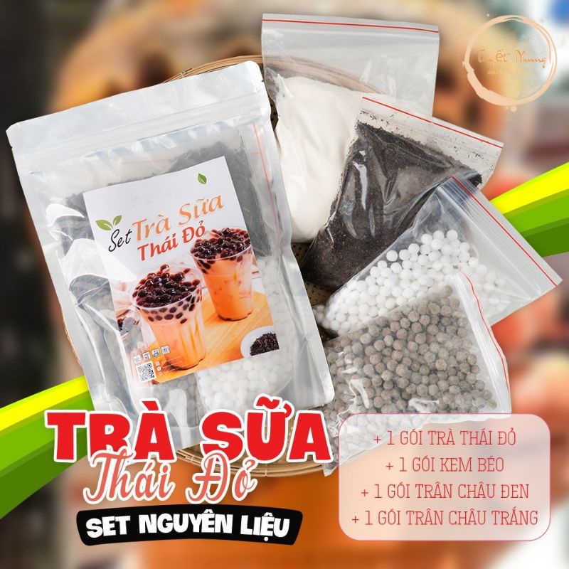 Combo set nguyên liệu trà sữa phúc long - thái đỏ chuẩn vị