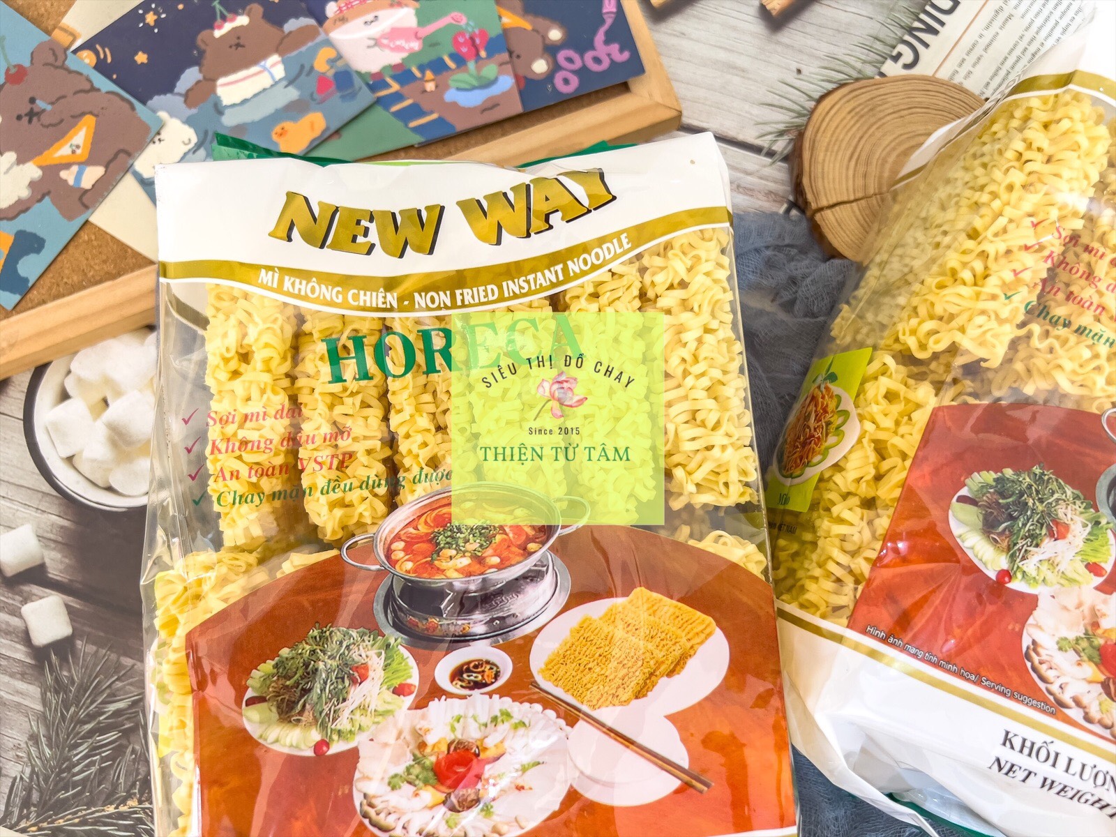 Mì không chiên horeca new way thiện từ tâm sợi mì cho cả món nước và xào 720g